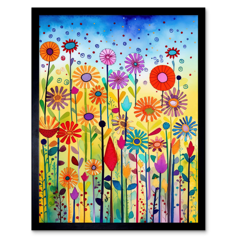Tall Mixed Flowers - Single Picture Frame Print