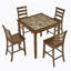 Ensemble de table de salle à manger, de bar et de chaises, ensemble de table de salle à manger 5 pièces, ensemble de table de petit-déjeuner de style rétro, pour le salon, la salle à manger - brun (nécessite un assemblage)
