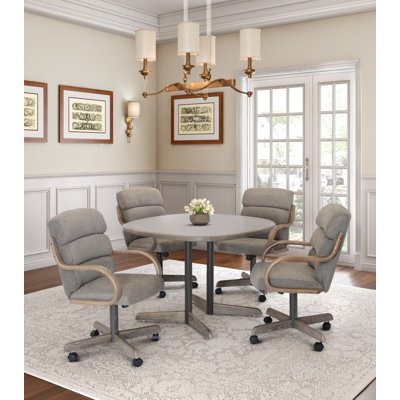 5-Piece Double-Pedestal Caster Dining Set
