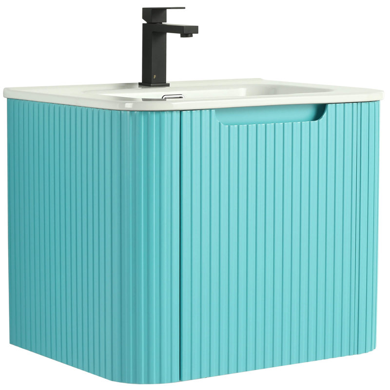 Meuble-lavabo moderne Caskvalley, Bleu Tiffany