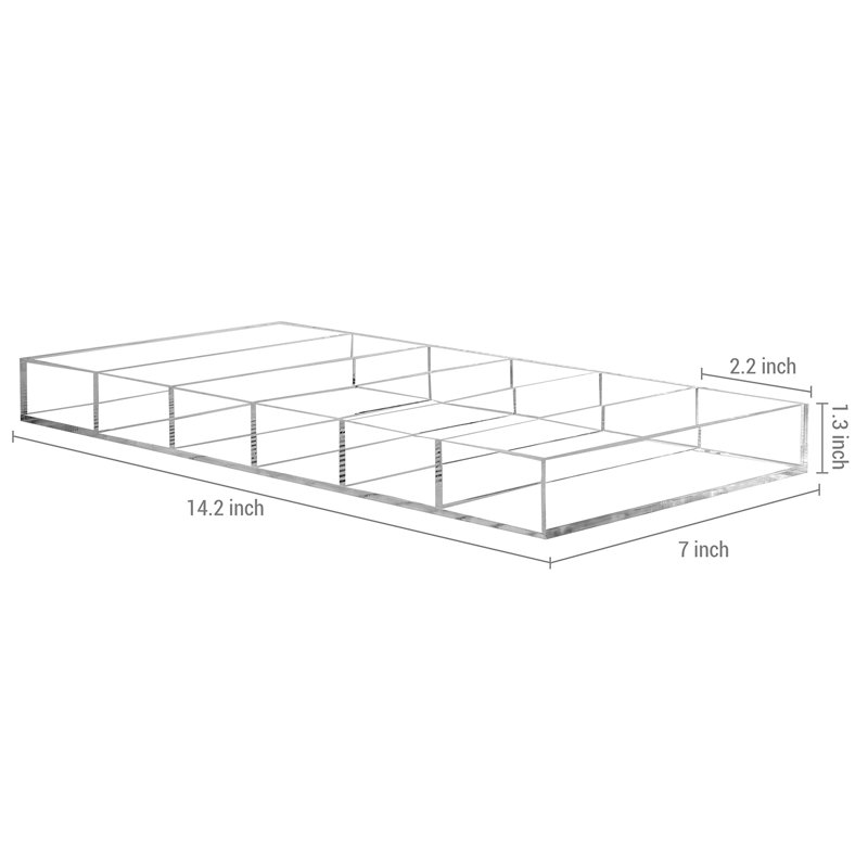 Clear Acrylic Rectangle Jewelry Organizer Tray