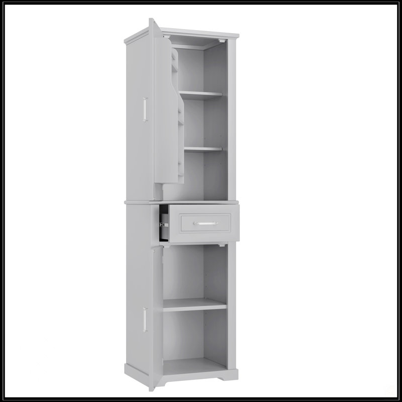 Grande armoire de rangement pour salle de bain, Gris