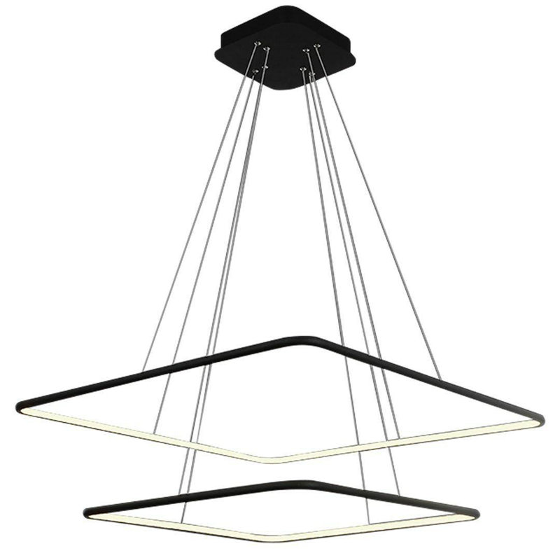 Casimera 2 - Light Square/Rectangle Pendant, Black