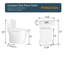 Toilette de salle de bain compacte de 23 pouces - double chasse, chasse silencieuse et siège, installation facile, grande porcelaine de 23 po pour les petites salles de bain, chasse silencieuse,