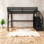 Lit mezzanine en métal peu encombrant avec rangement et bureau pour la maison