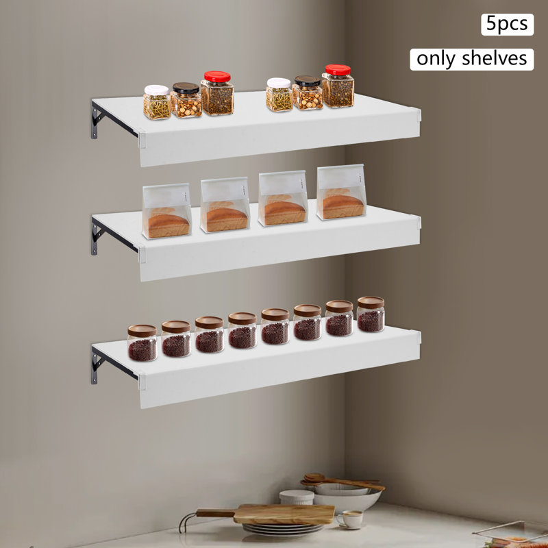 5 Pcs Foamed PVC Wire Rack Covers Wall-Mounted Pantry Shelves Covers For Bathroom Kitchen Shelving, White