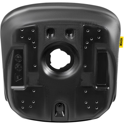 Universal Lawn Tractor Seat Replacement, Compact High Back Mower Seat, Black Vinyl Forklift Seat, Central Drain Hole Skid Steer Seat With Mounting Bolt Patterns Of 8/" X 11.5/" And 11.25/" X 11.5/