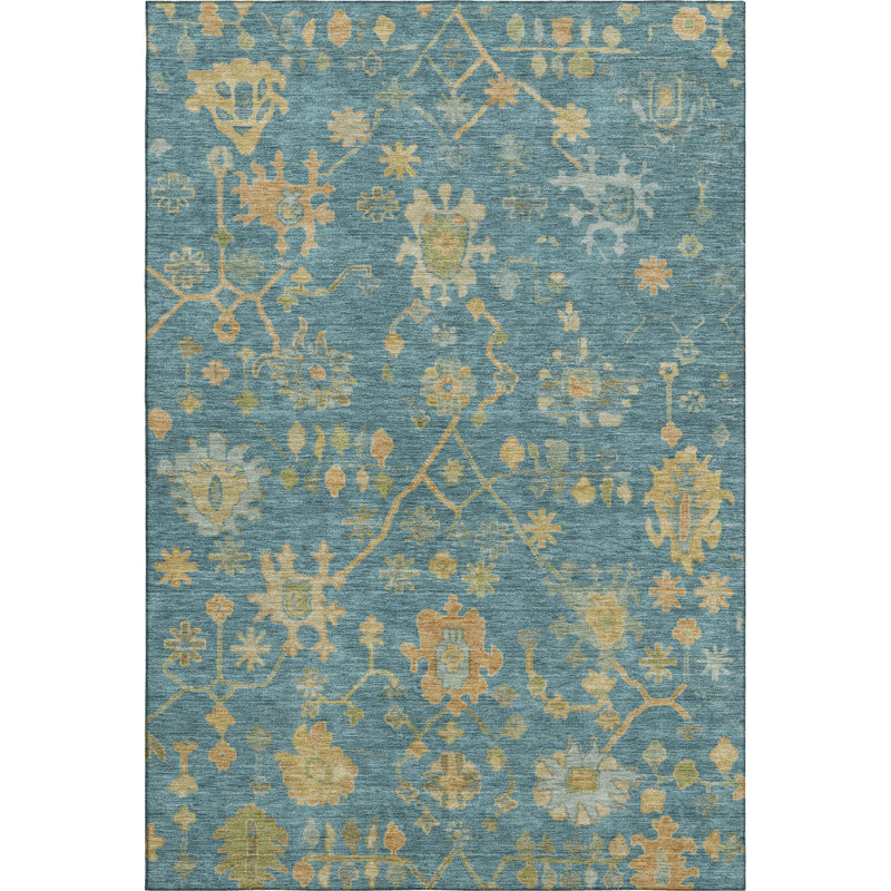 Premium Machine Washable Alaina AMF1930 Global Rug, Rectangle 3' x 5'