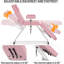 Ensemble de lit et fauteuil de beauté rose polyvalent, lit de spa pour le visage réglable avec tabouret pivotant à 360°, capacité de 181 kg, lit d'esthéticienne professionnel pour tatouage, extensions de cils, massage et spa