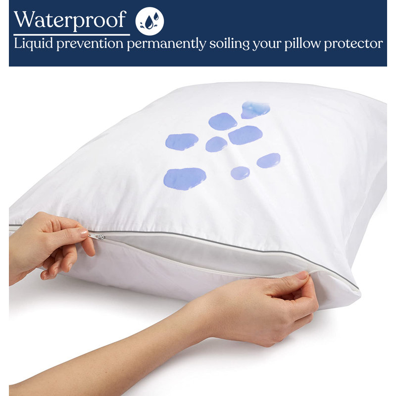 Delara Organic Cotton Hypoallergenic Queen Pillow Protector
