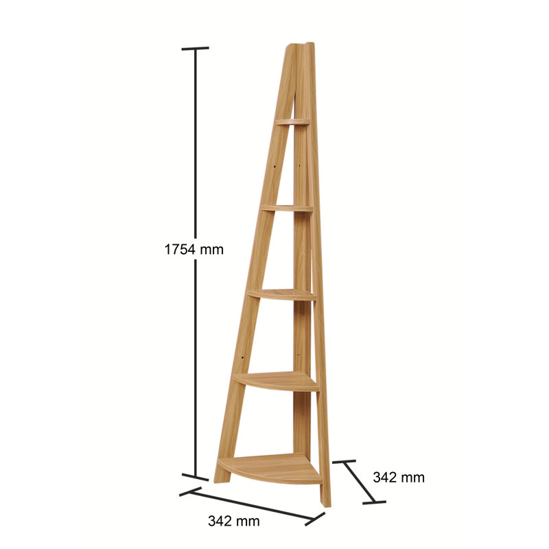 Arelious Corner Bookcase, Oak