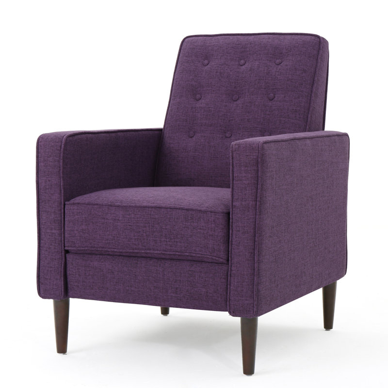 Mid-Century Modern Recliner Pushback chair, Purple