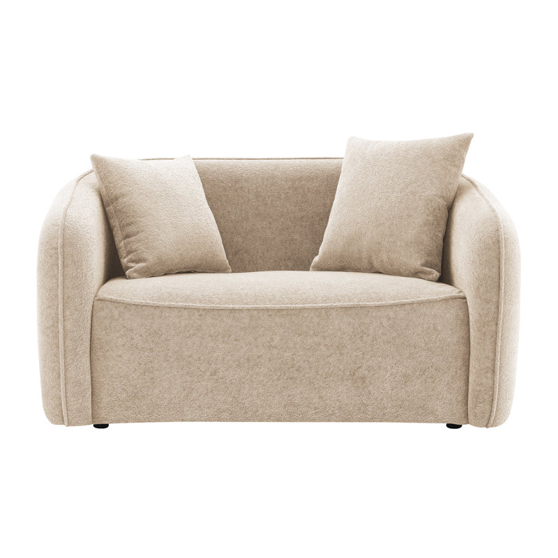Chenille beige avec 2 housses de coussins décoratifs - Les accessoires assortis changent de style améliorent l'esthétique