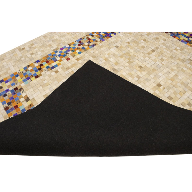 Tapis multicolore moderne en similicuir 8X10