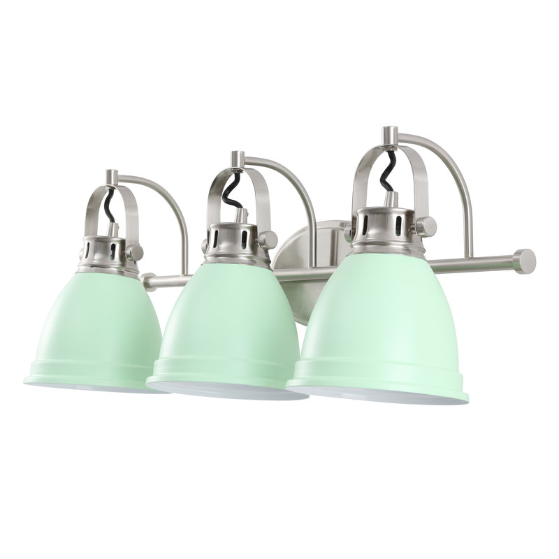  Lejuan Adjustable Farmhouse Bohemian Iron LED Vanity Light, Nickel, Mint Green, 3