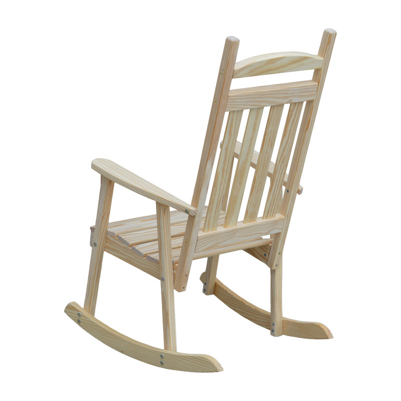Chaise berçante en bois massif Beda Classic, Brut
