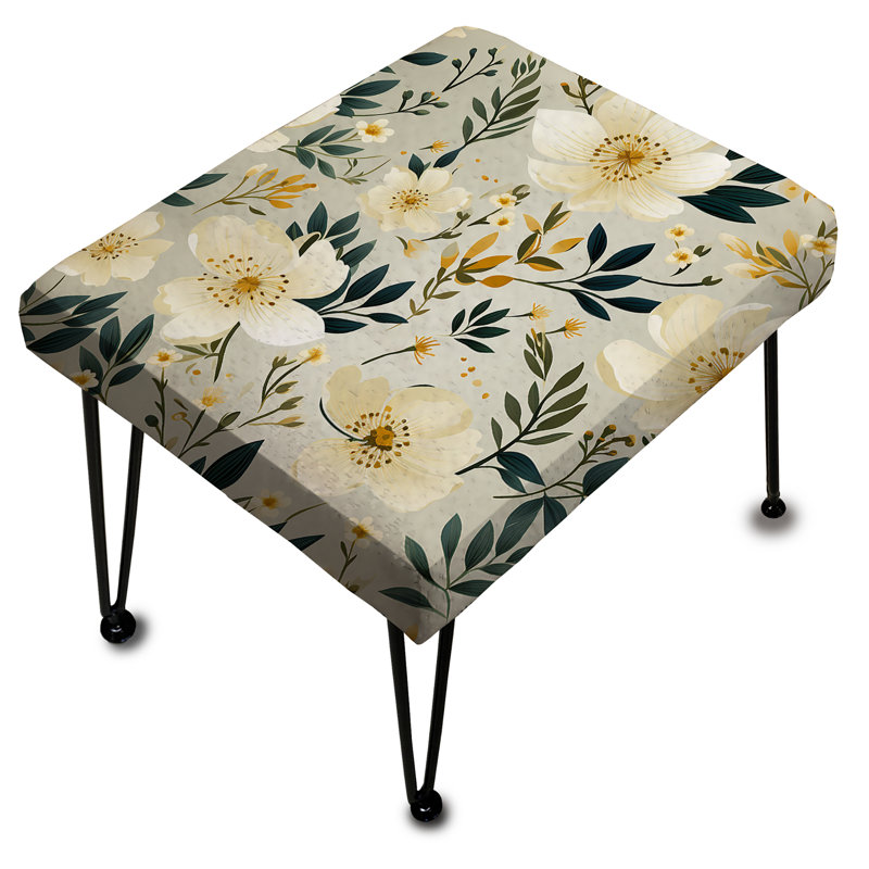 Playful Poppy Blossom Radiance I - Repose-pieds rectangulaire floral