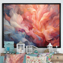 Gold Botanical Peach on Dusk Blue n.1530 Art Print by holyrockarts