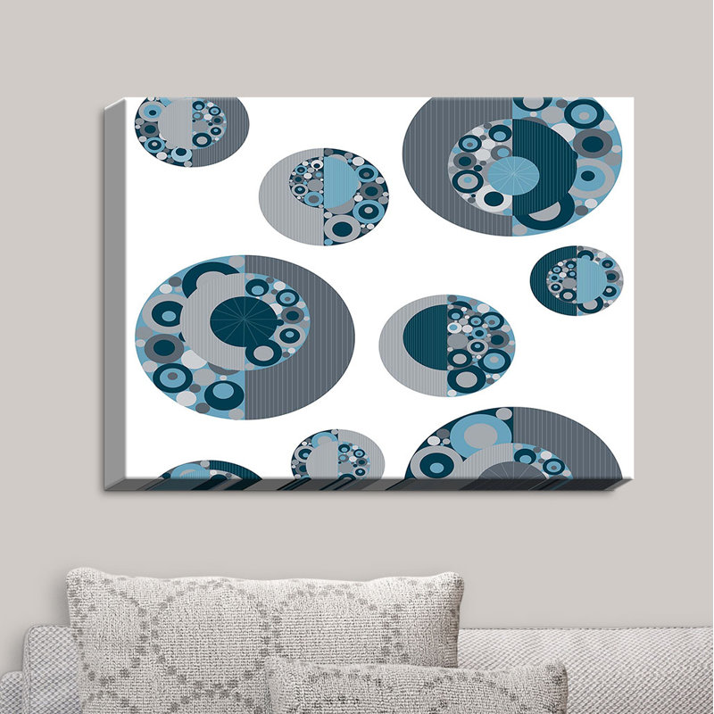 « circle around », reproduction de peinture à l’aquarelle, H 36 po x l 24 po x P 1,5 po, Toile tendue