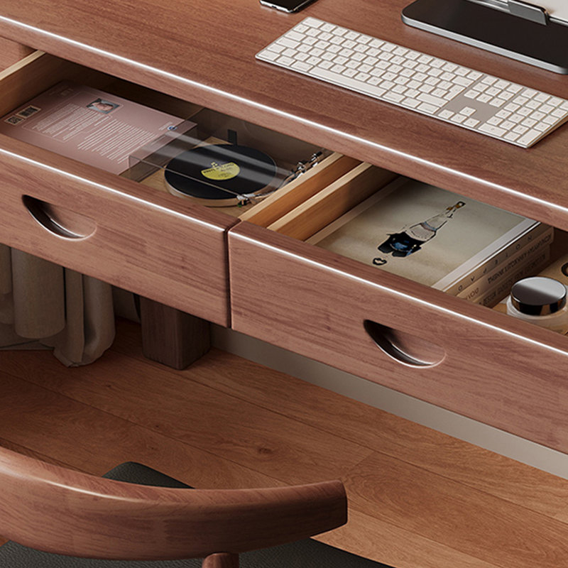 Bureau de rangement en noyer d'hévéa massif, H 29,52 po x l 39,37 po x P 17,71 po