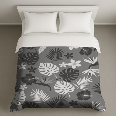 Housses de couette à feuilles tropicales monochromes