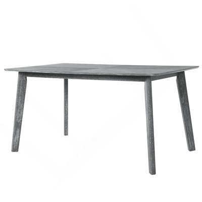 Retro Dining Table, Kitchen Room Table For 6, Minimalist Rectangular Dinette Table For Dining Room And Kitchen, Rubberwood Legs