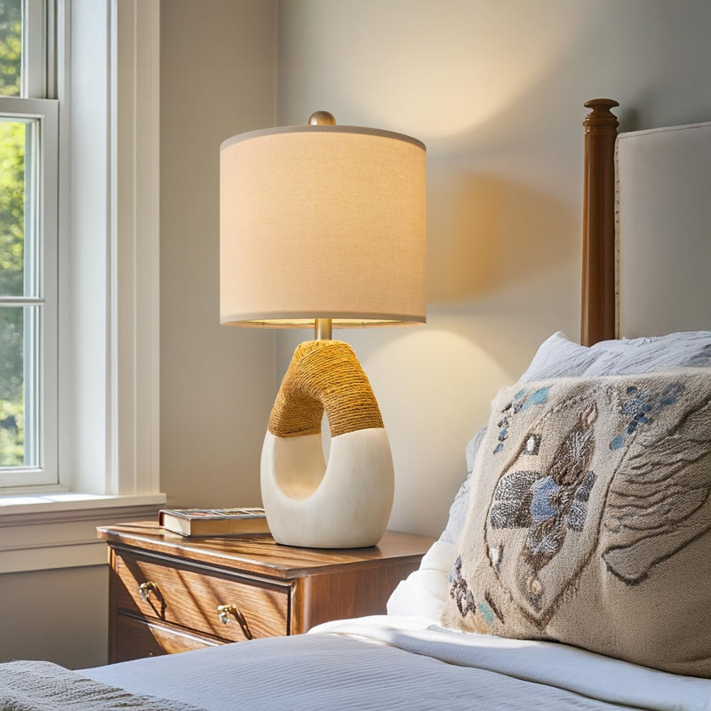 Ensemble de 2 lampes de chevet Boho, Blanc