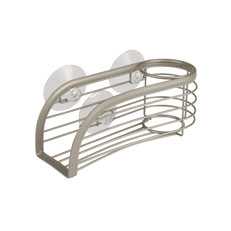 Nickel Suction Mount Sponge and Brush Holder