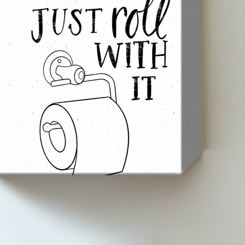 «Bathroom Puns V» par Becky Thorns - Impression sur toile, 30" H x 30" W, Does Not Apply