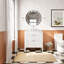 Ensemble de meuble-lavabo autoportant blanc 36 po avec 2 ensembles de poignées et plateau en marbre d'ingénierie entièrement assemblé