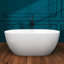 Baignoire autoportante en acrylique autoportante avec drain central 67 po x 30 po-94321548