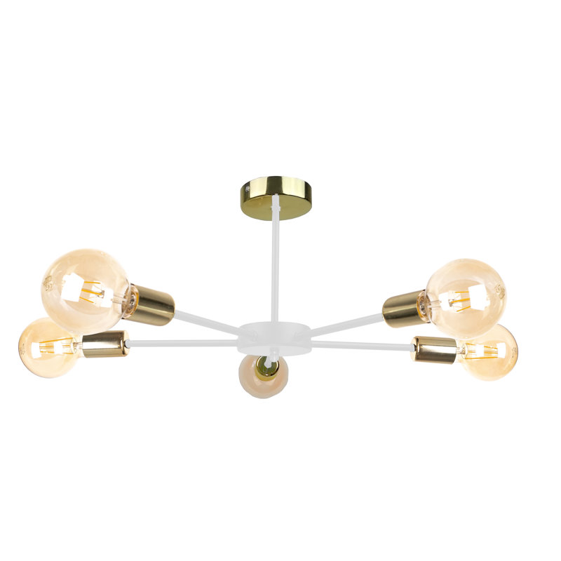 Iberia Flush Mount, White/Gold