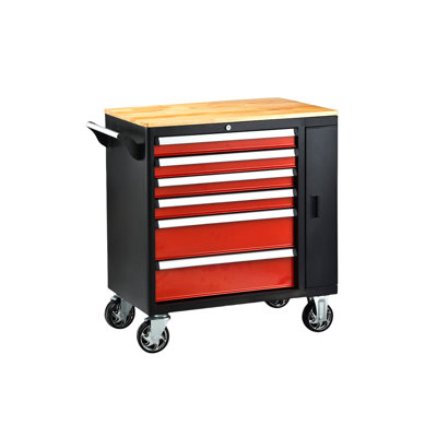 31.8'' W Iron Bottom Rollaway Chest with Wheels
