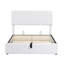Lit plateforme double avec rangement à levage hydraulique, mobilier de chambre moderne blanc-244256684-244256685