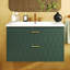 Meuble-lavabo mural 30 po avec lavabo en résine, meuble-lavabo flottant avec 2 tiroirs, meuble-lavabo en bois massif
