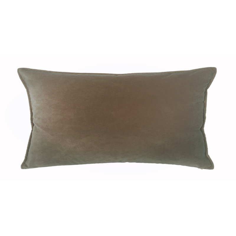 Franklin Washable Velvet Square Pillow Cover & Insert , Mushroom, 15"H X 20"W