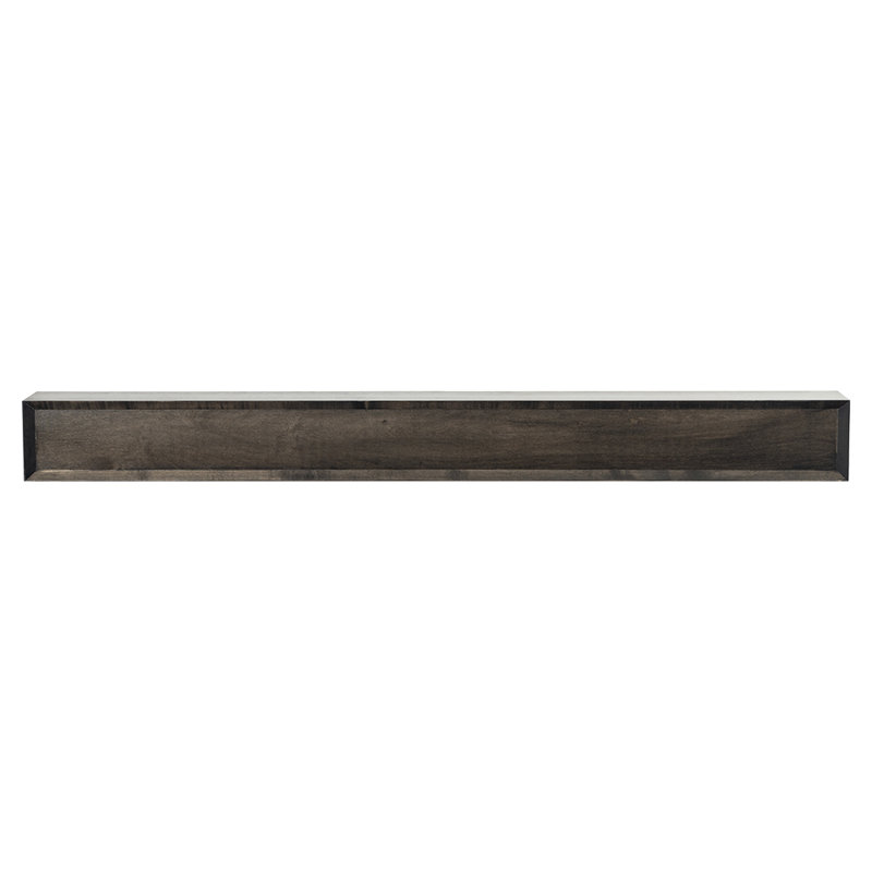 Tablette de manteau de cheminée en bois d'érable flottant Modern Ember Autumn, Ébène, 60"