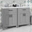 Ensemble de meuble-lavabo de salle de bain contemporain 48 po avec lavabo et meuble-lavabo en céramique-712342541-712342543