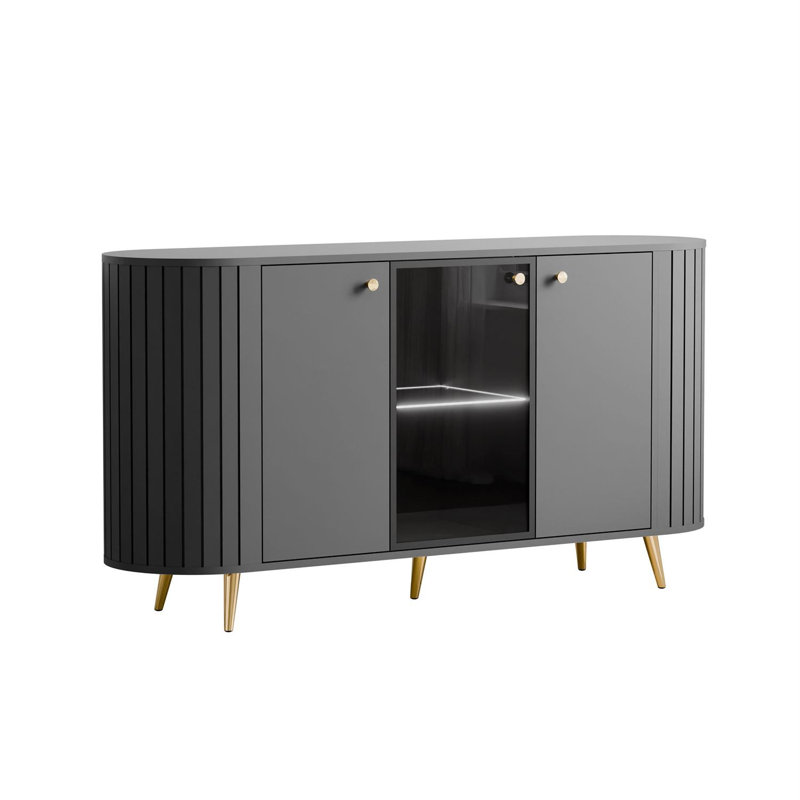 150cm Sideboard, Black/Gold