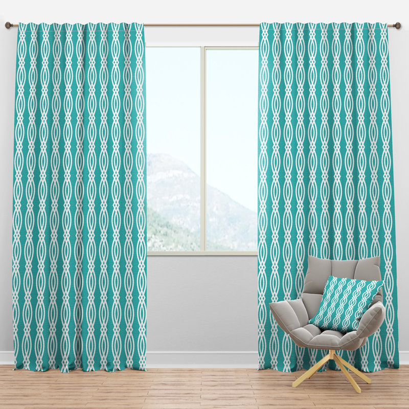 Retro Pattern Abstract Design VII - Abstract Curtain - Velvet Room darkening - 1 panel, 52"W x 63"L