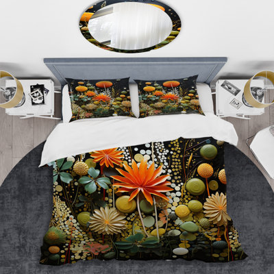Ensemble de housse de couette orange Mid Century Natures Harmony II - Abstract Midcentury