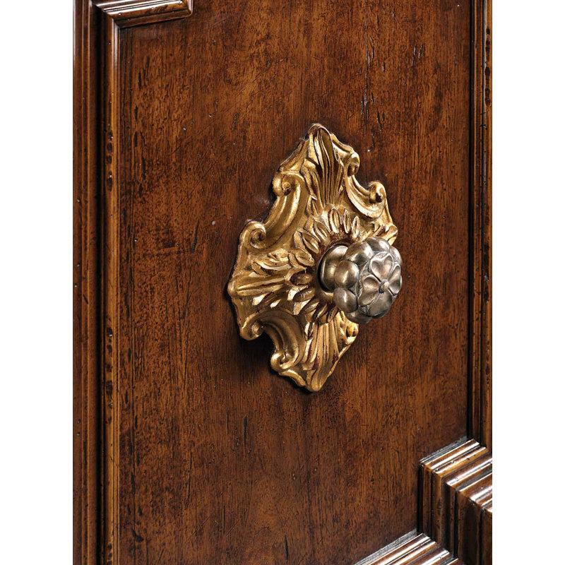 Buffet 88 po en bois de noyer à 1 tiroir de 88 po de largeur, Brun