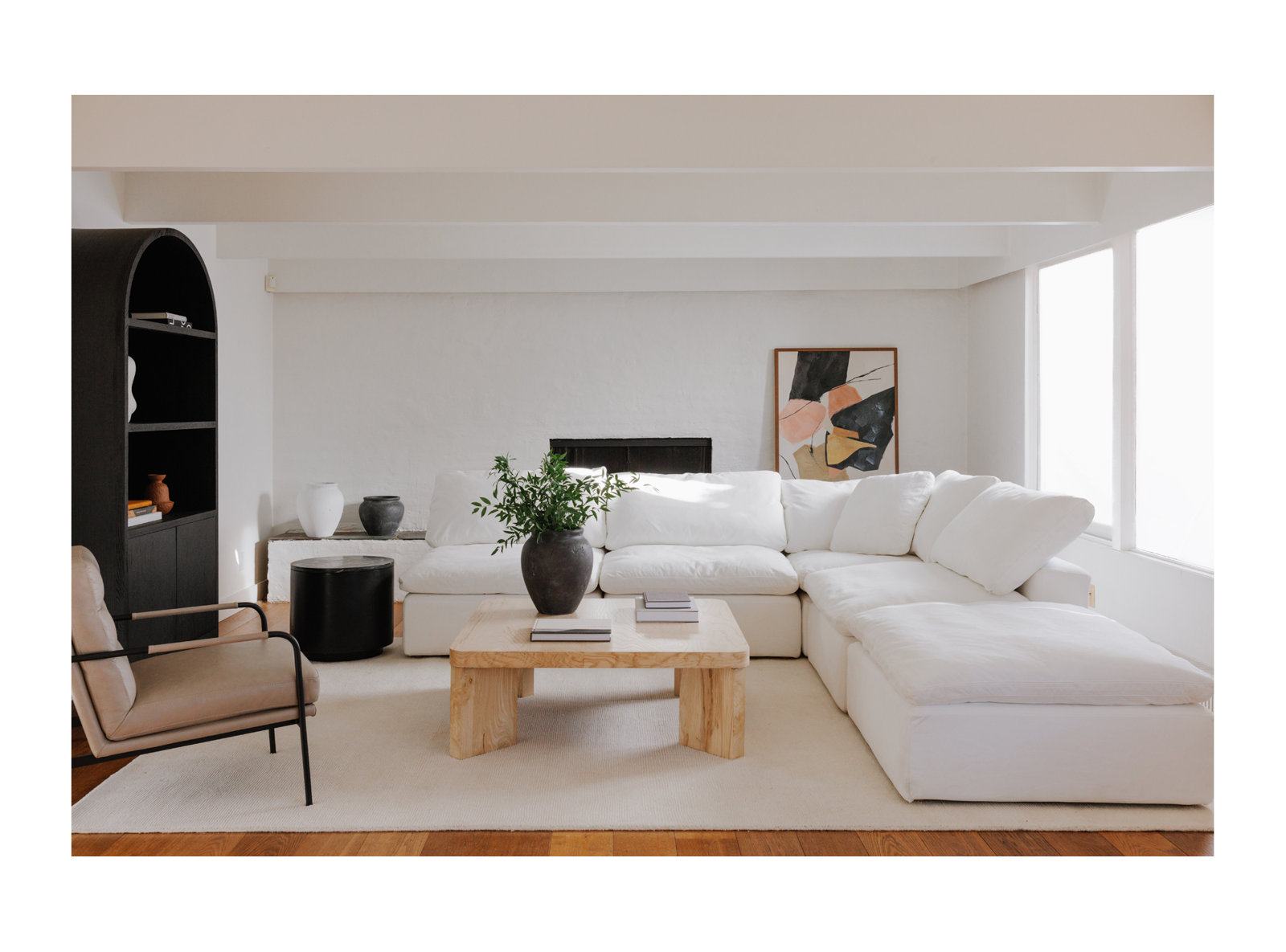 Tila Accent Chair, Cream White