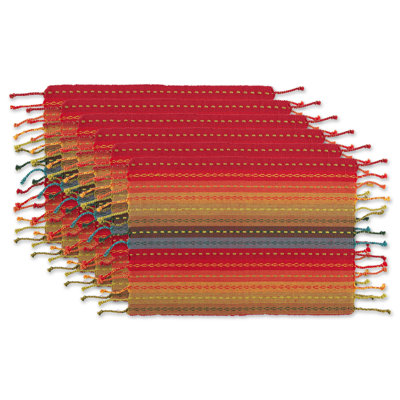 Anel Cotton Blend Striped Rectangle Placemat