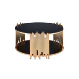 Table basse à 1 tablette Borton en noir et or
