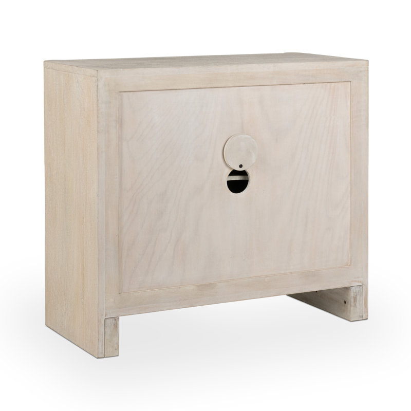 Ledro Solid Wood Accent Cabinet, Cream