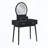 Black Finish Vanity Dresser with LED Mirror, 4 Drawers and Stool-782870817