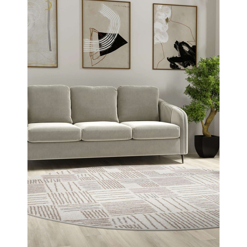 Anaka Geometric Indoor Rug, Round 7'10"