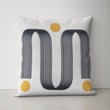 Hardin Geometric Feather Linen Throw Pillow