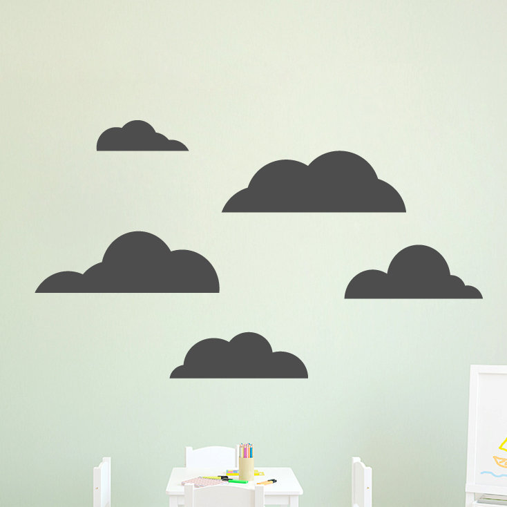 Abstract Non-Wall Damaging Wall Decal, Dark Gray